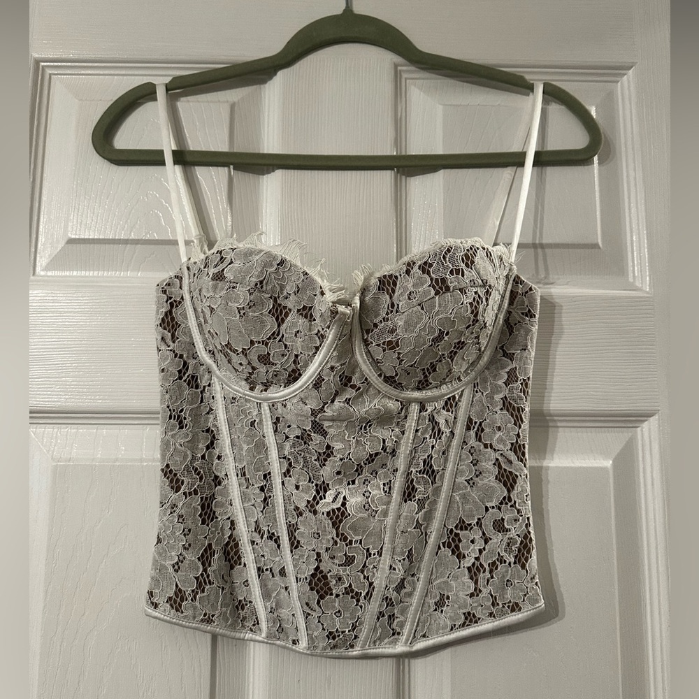 White Lace Corset Bustier Top